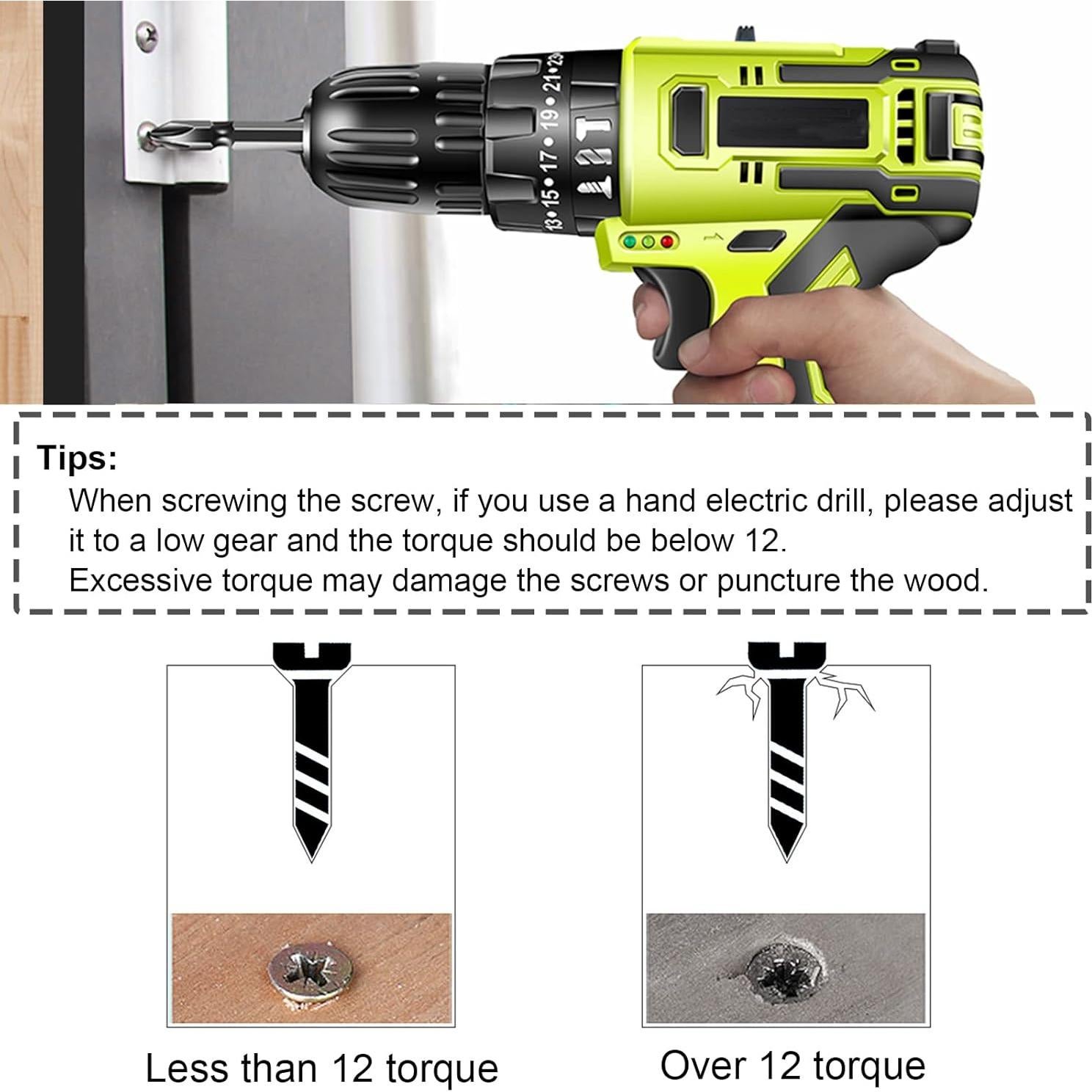 Tornillos de Madera LERNOU M3x12mm Acero Inoxidable 100Pcs