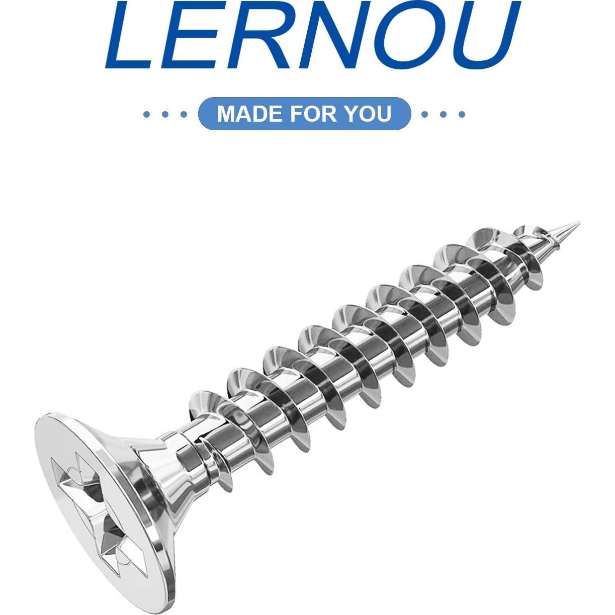 Tornillos de Madera LERNOU M3x12mm Acero Inoxidable 100Pcs