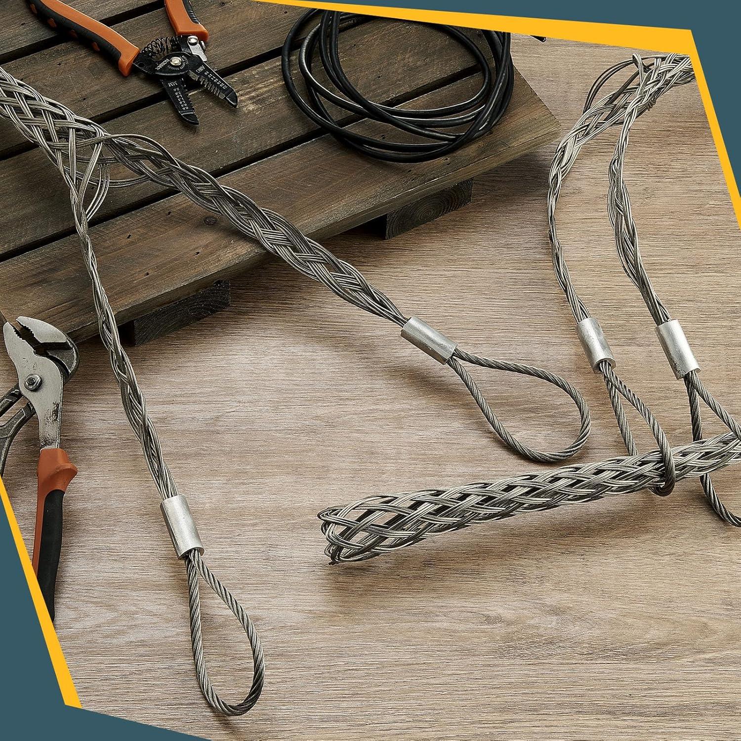 Gisafai 2 Pcs Agarre de Cable de Malla 37-50 mm Acero Inoxidable