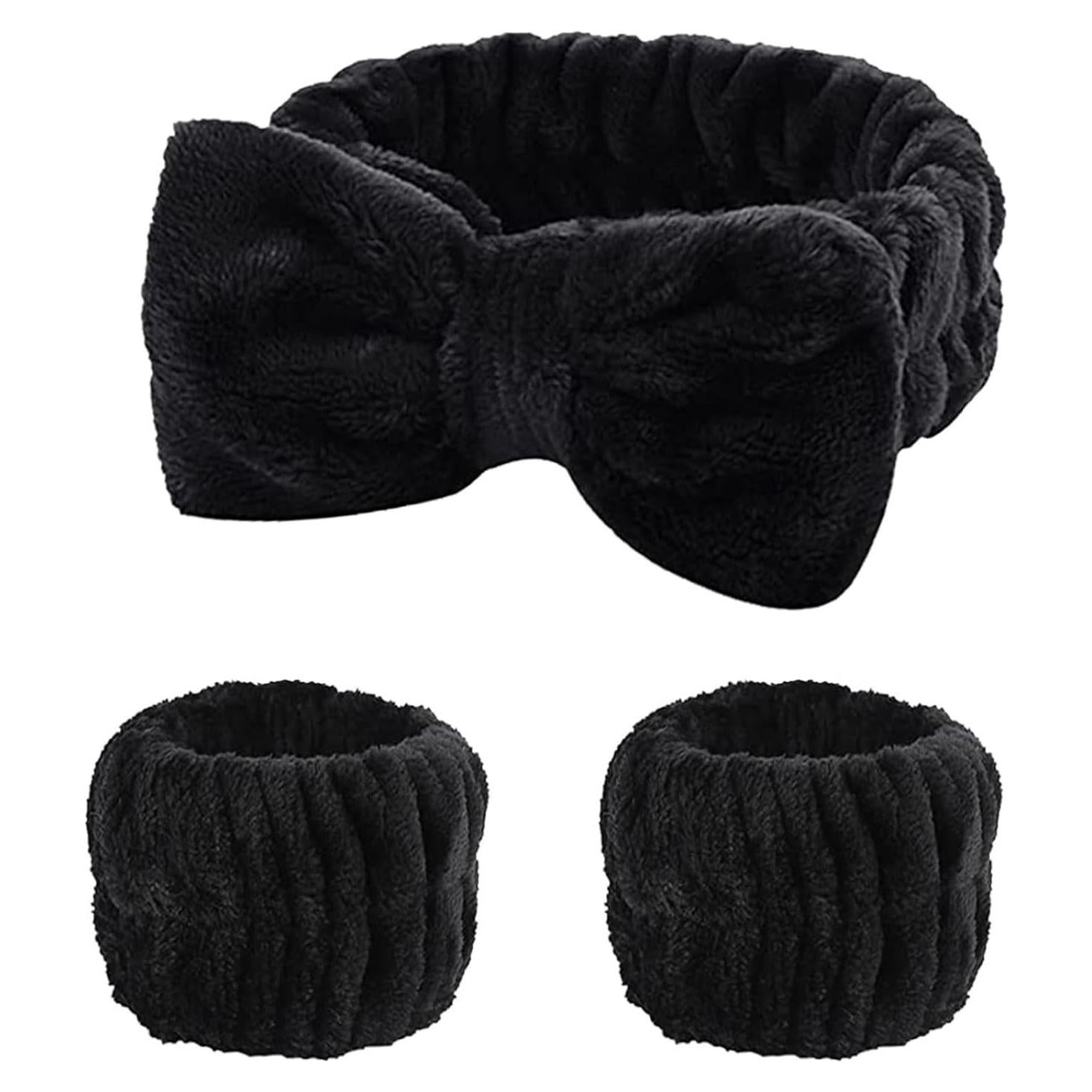 Diadema de Cuidado de la Piel Fmeida con Muñequera y Cinta Negra