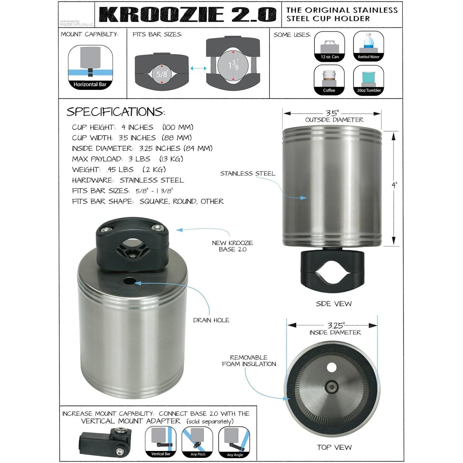 Soporte para Tazas Kroozie 2.0 - Acero Inoxidable Azul Bebé