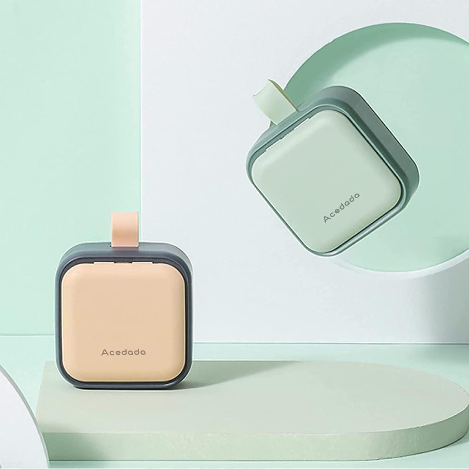 Estuche para Pastillas Acedada Verde 4 Compartimentos Portátil