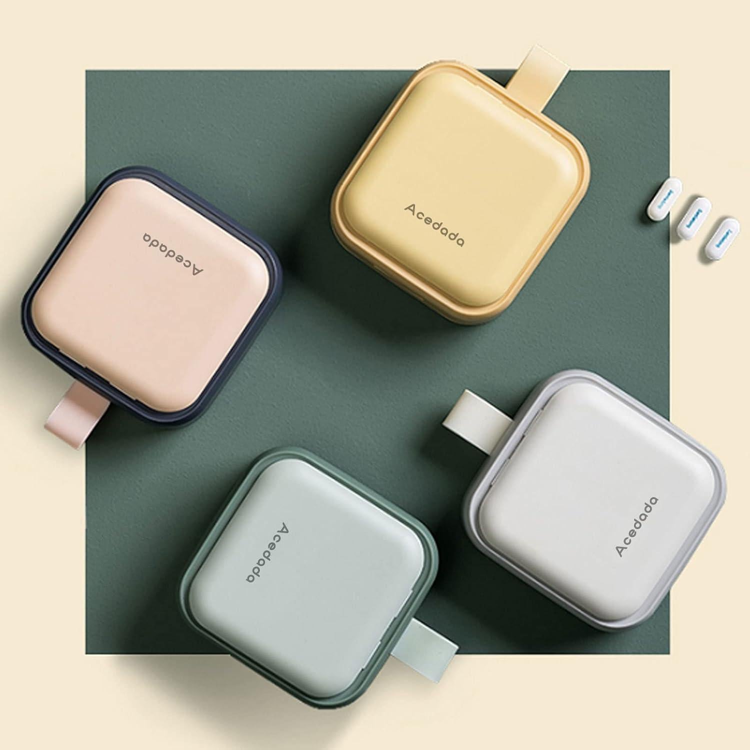 Estuche para Pastillas Acedada Verde 4 Compartimentos Portátil