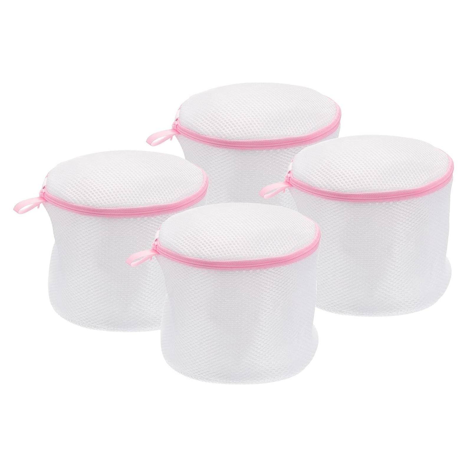 Bolsas de Lavado uxcell 4 Piezas 16x17 cm Malla Rosa