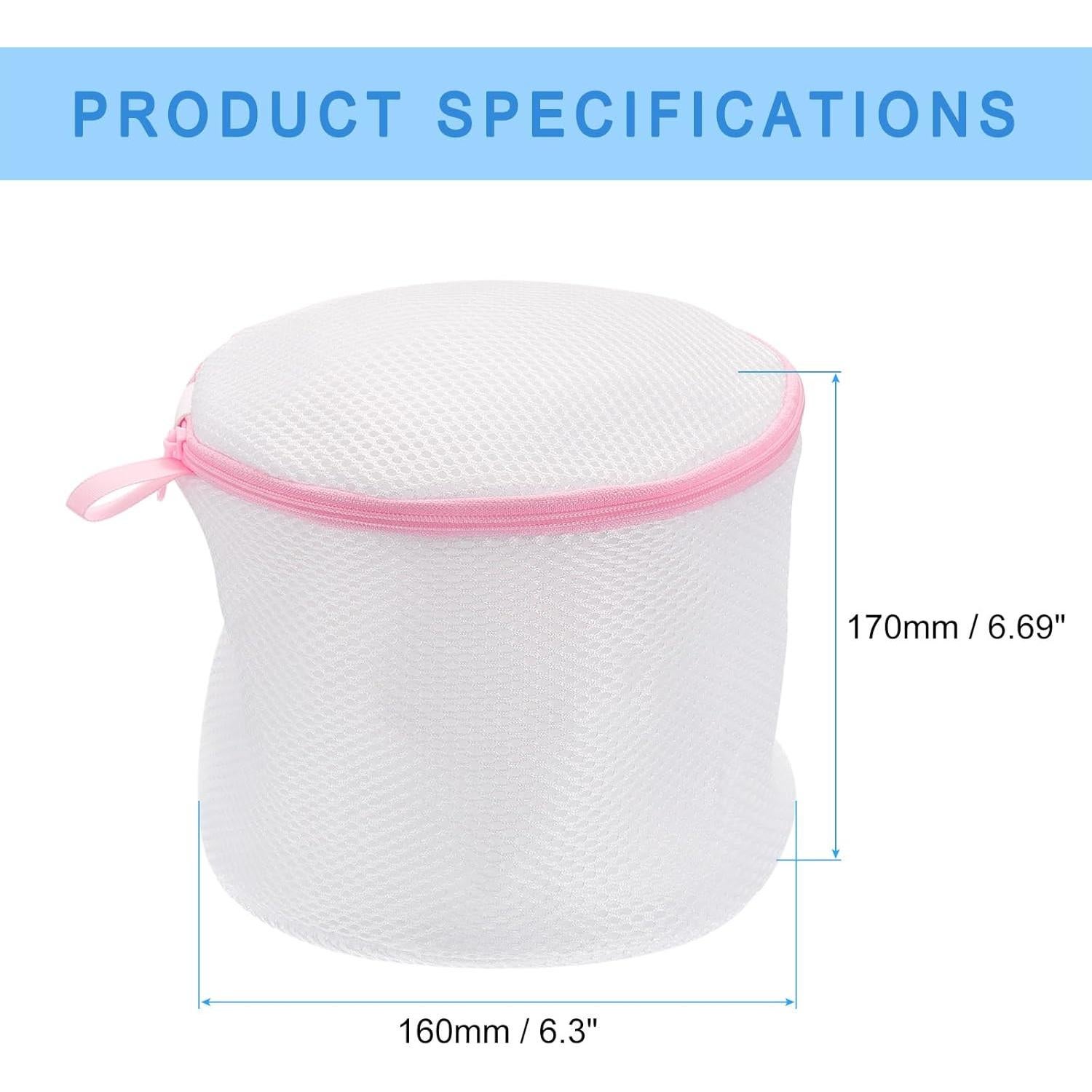 Bolsas de Lavado uxcell 4 Piezas 16x17 cm Malla Rosa