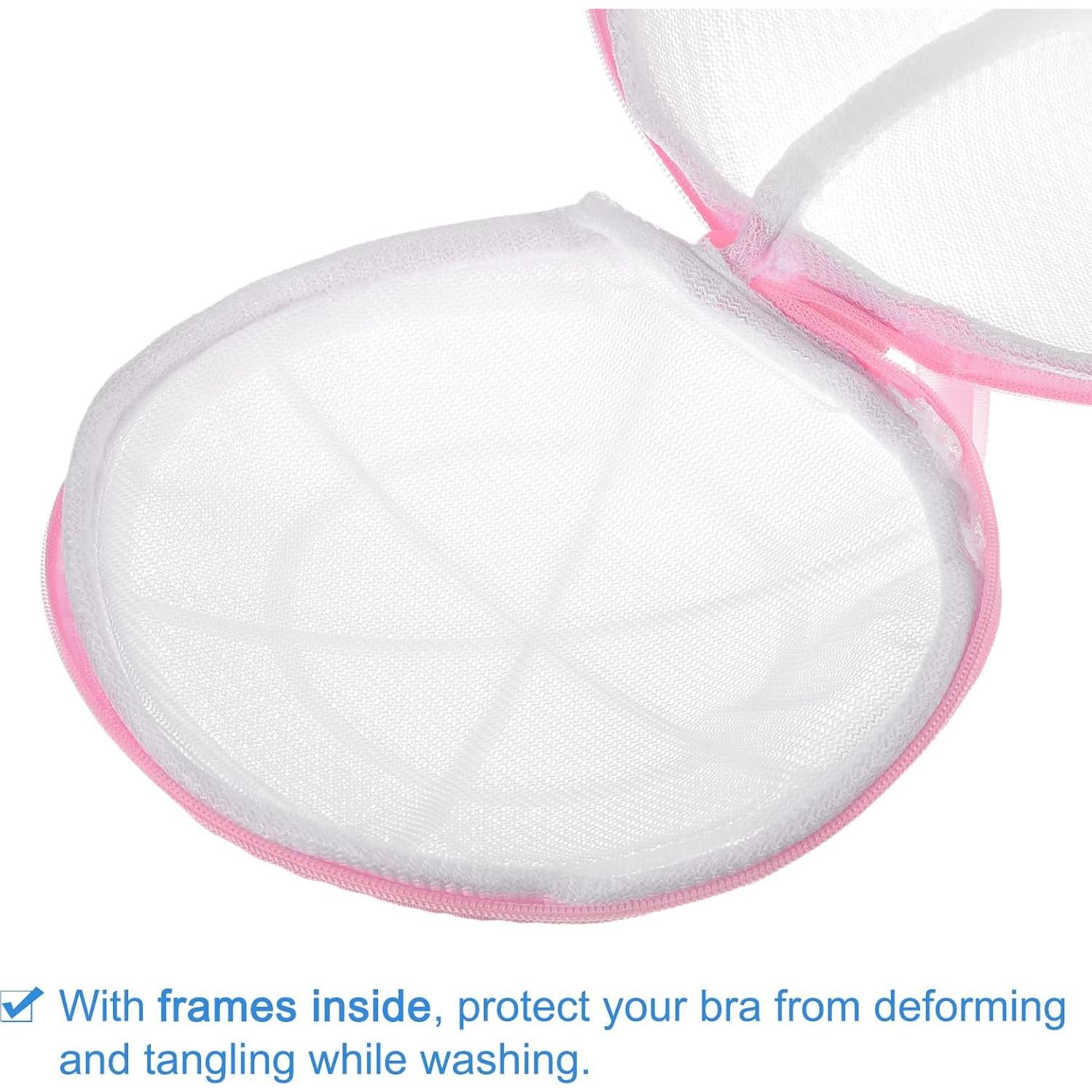 Bolsas de Lavado uxcell 4 Piezas 16x17 cm Malla Rosa