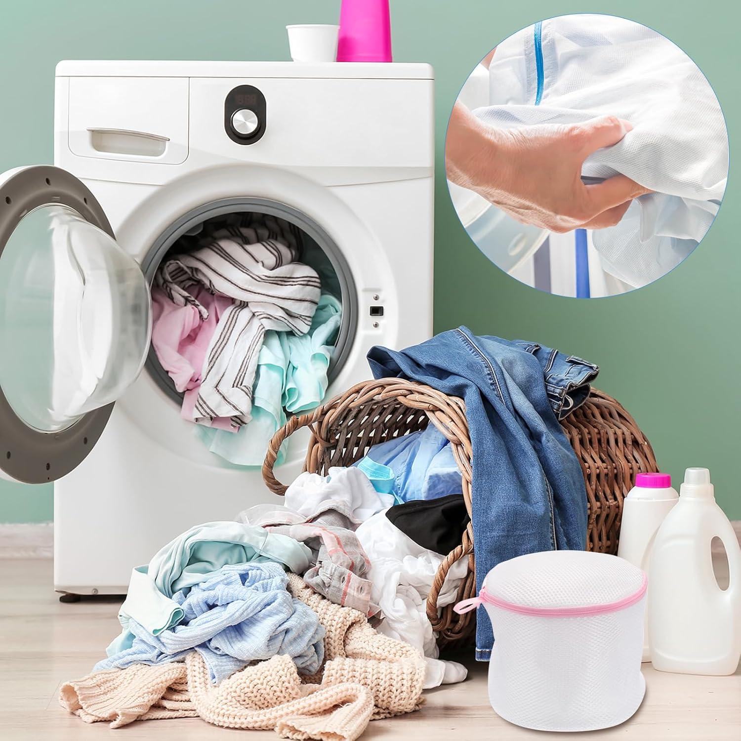 Bolsas de Lavado uxcell 4 Piezas 16x17 cm Malla Rosa