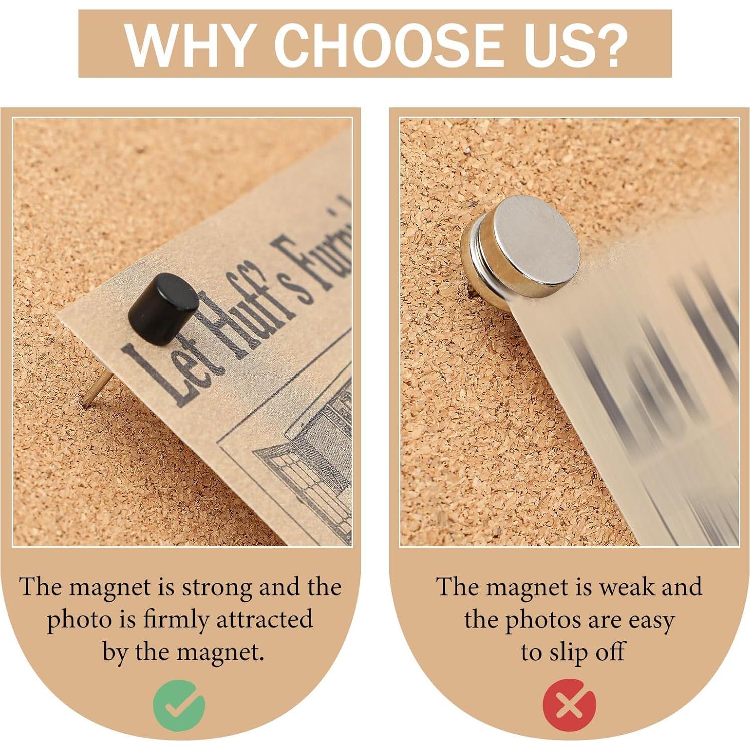 Chinchetas Magnéticas Outus 50 Unidades Negras para Pósteres