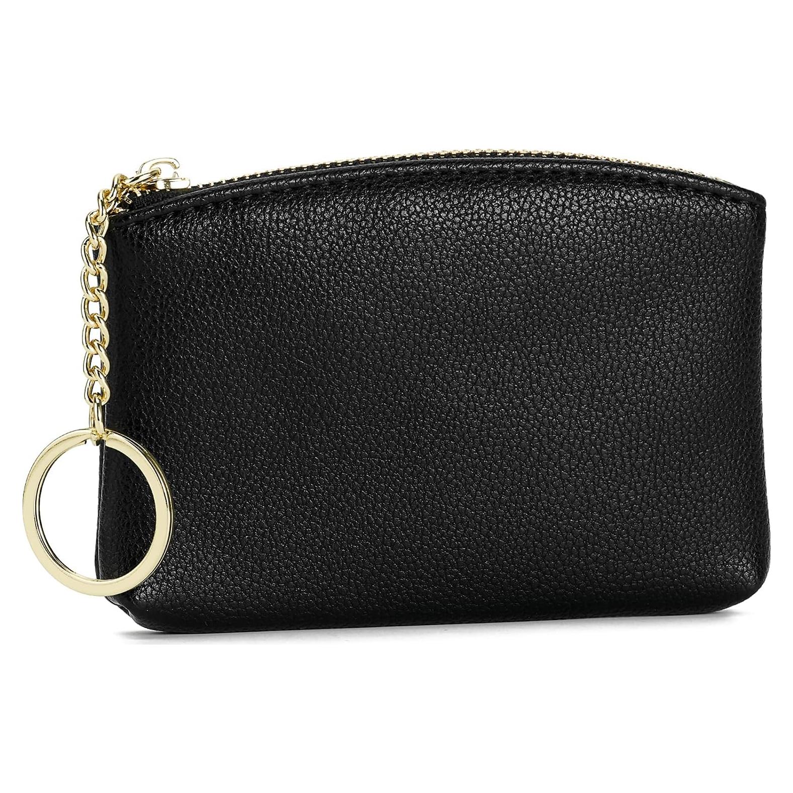 Billetera de Monedas de Cuero Artificial WOZEAH Negra Compacta