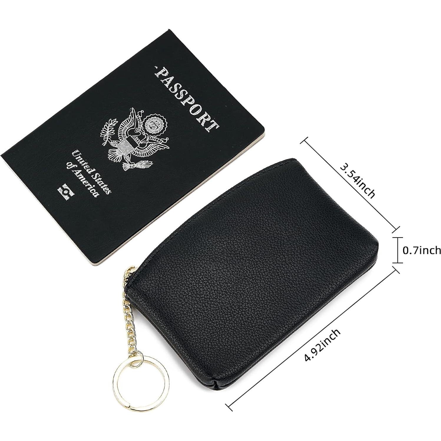 Billetera de Monedas de Cuero Artificial WOZEAH Negra Compacta