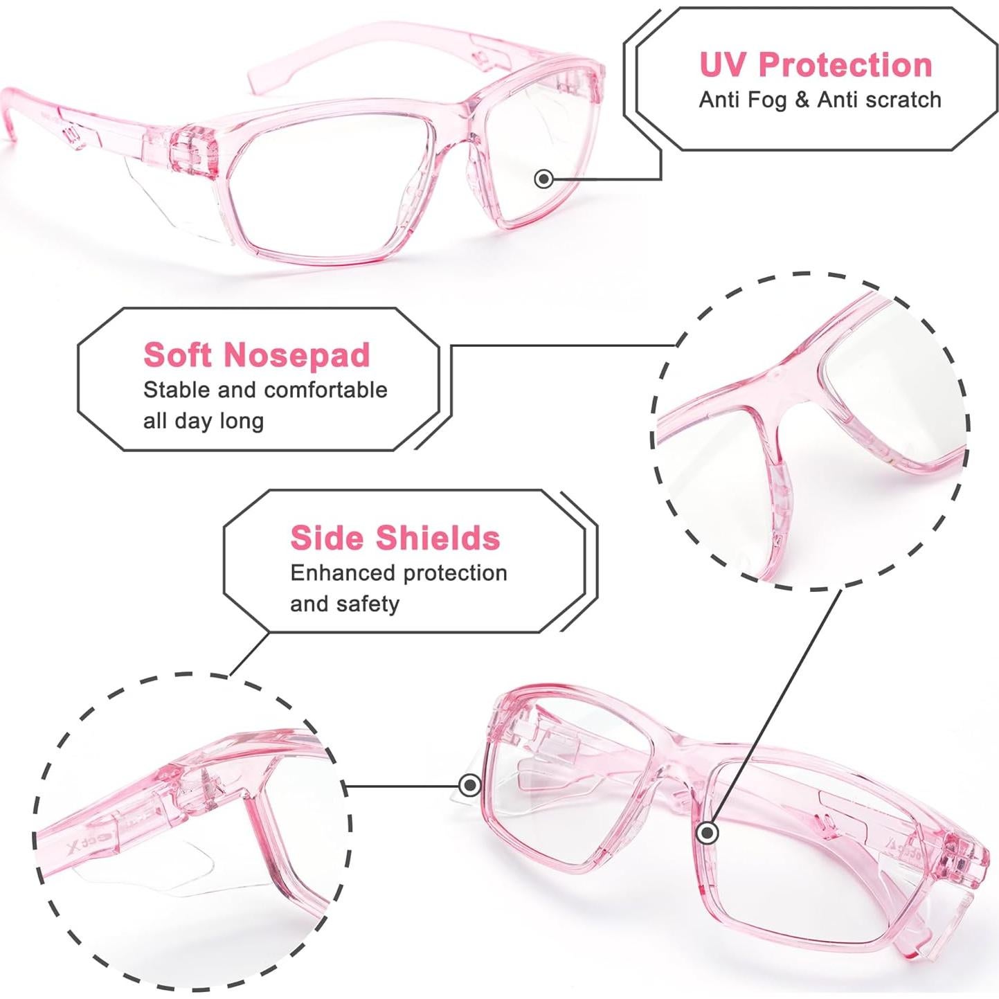 Gafas de Seguridad ProtectX Classic Rosa 2.0 Antirayones
