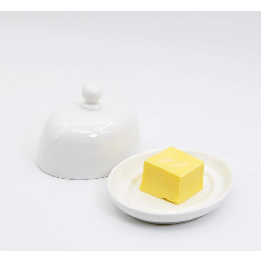 Plato Ovalado para Mantequilla NAGU de Porcelana con Tapa