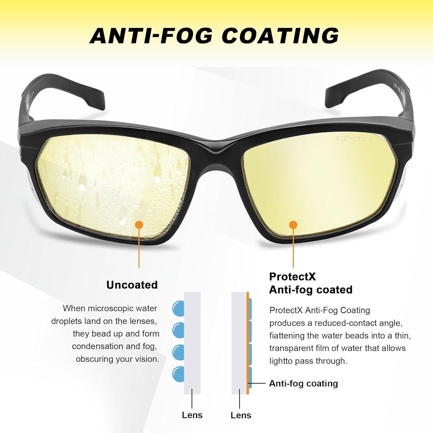 Gafas de Seguridad ProtectX Classic Lentes Ámbar Antivaho