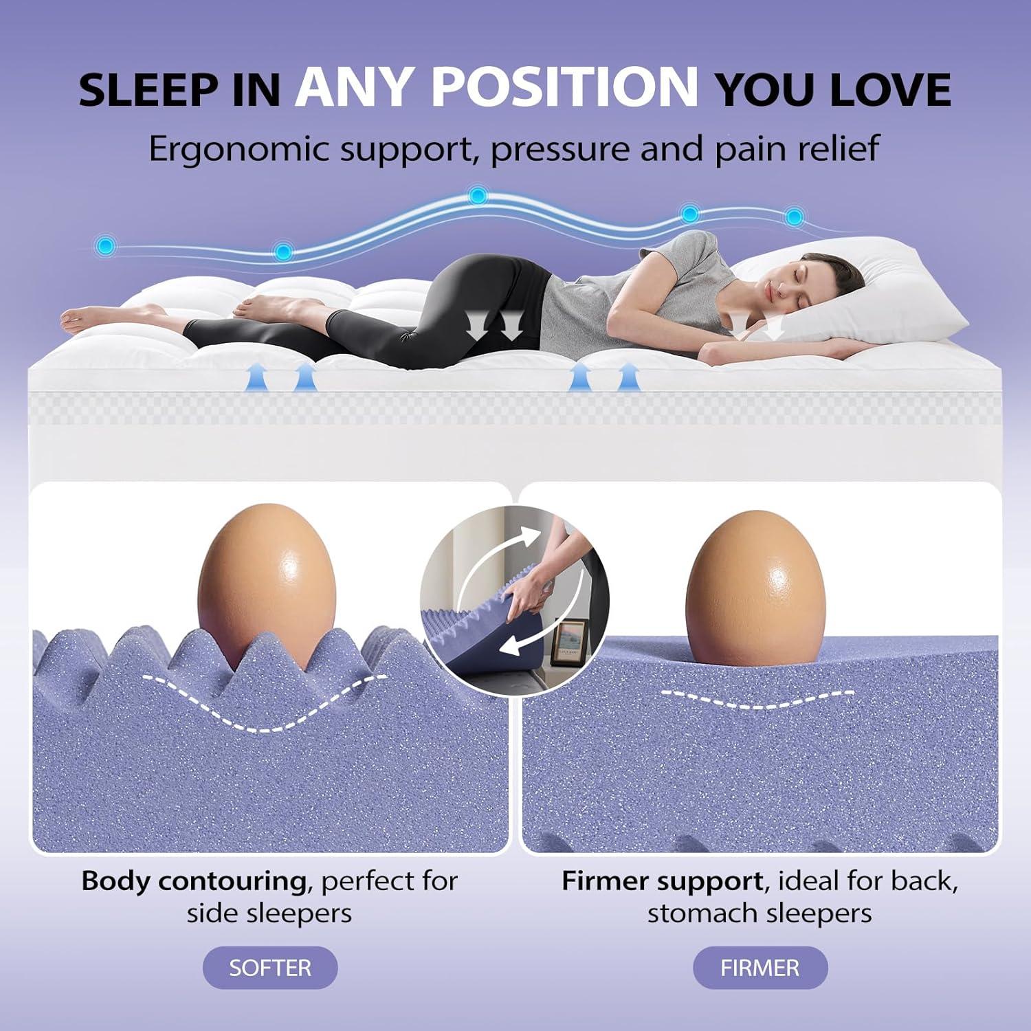 Topper de Colchón Downluxe 5" Espuma Viscoelástica Individual