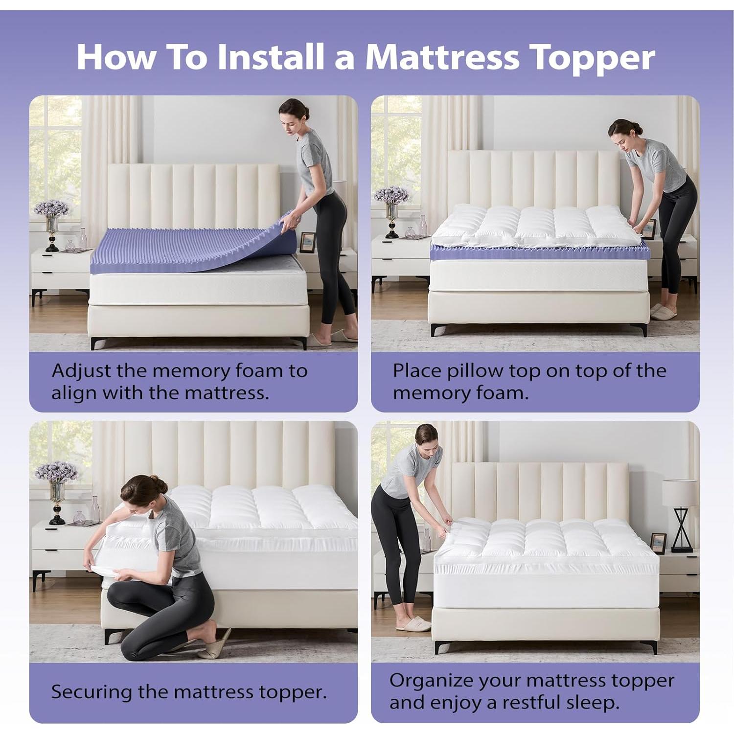 Topper de Colchón Downluxe 5" Espuma Viscoelástica Individual