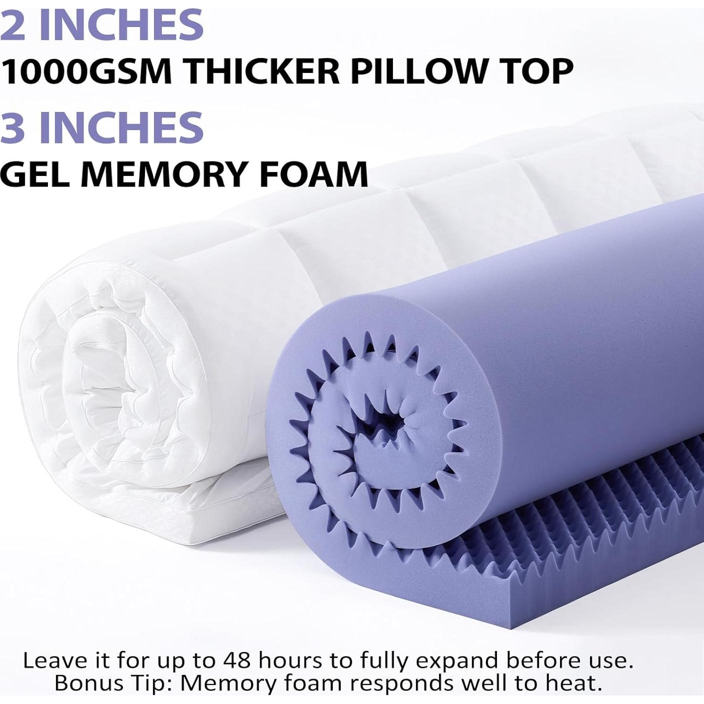 Topper de Colchón Downluxe 5" Espuma Viscoelástica Individual