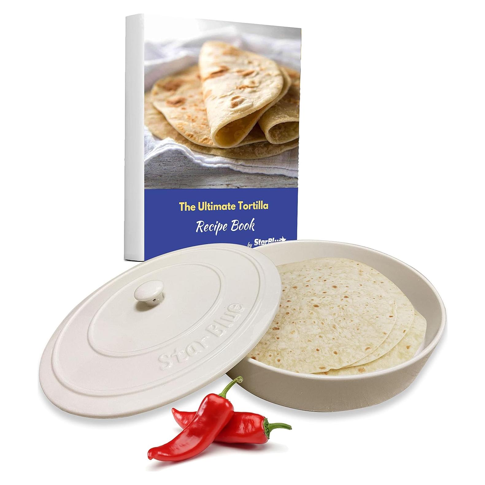 Calentador de Tortillas Cerámica StarBlue 20 cm Aislado 1h 24 Tortillas