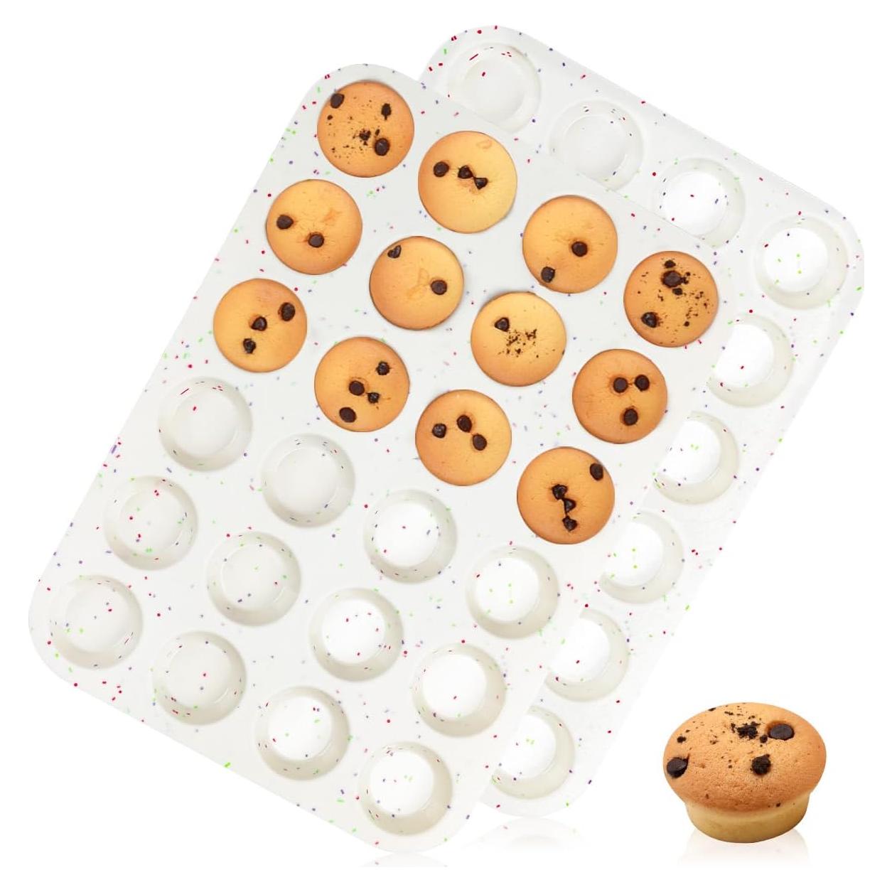 Molde de Silicona para Mini Muffins CAKETIME 24 Tazas Antiadherente