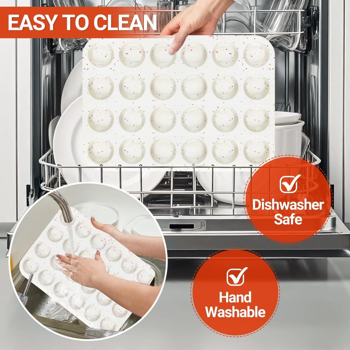 Molde de Silicona para Mini Muffins CAKETIME 24 Tazas Antiadherente