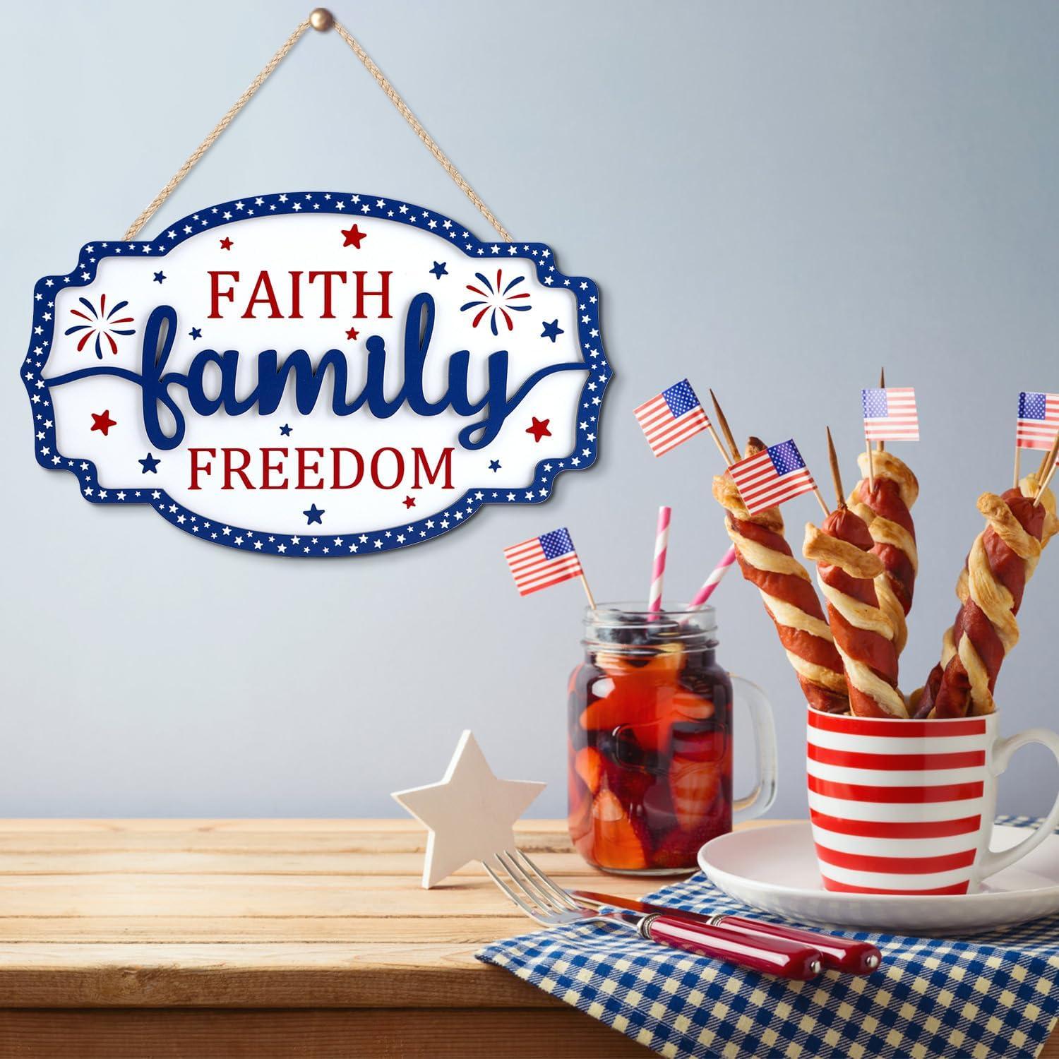 Cartel de Puerta Patriótico HOURIA 32x19.8 cm Fe Familia Libertad