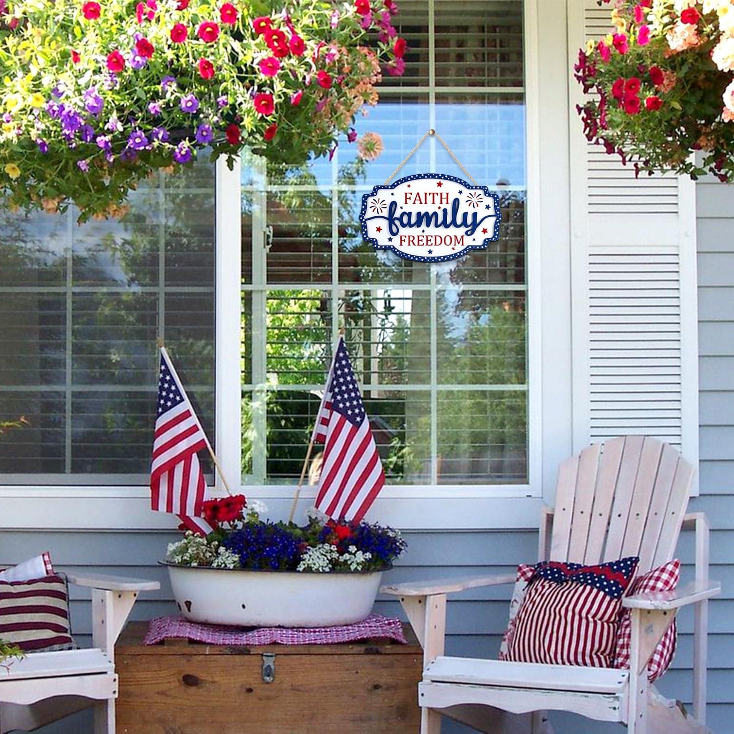 Cartel de Puerta Patriótico HOURIA 32x19.8 cm Fe Familia Libertad