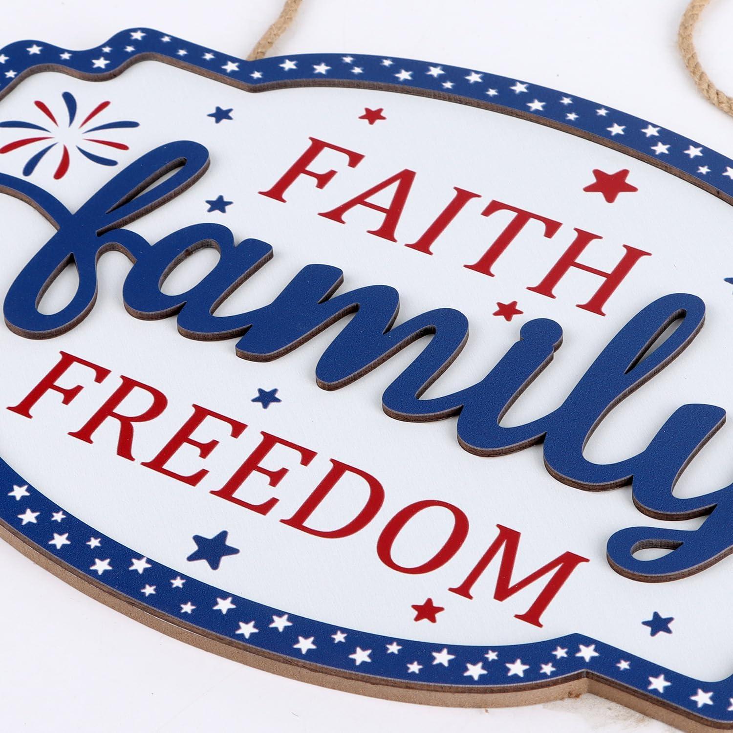 Cartel de Puerta Patriótico HOURIA 32x19.8 cm Fe Familia Libertad