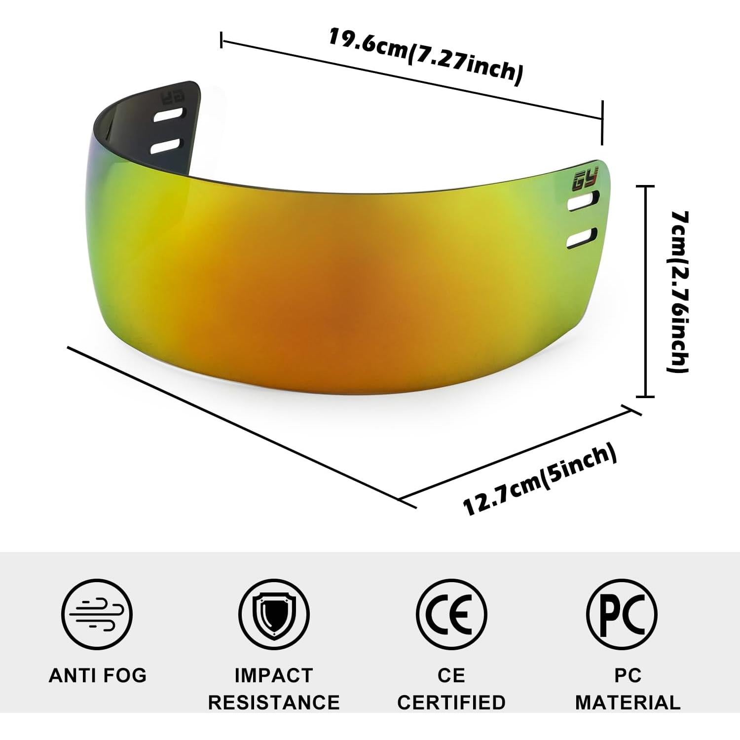 Visor de Hockey GY HV-M1 Claro Anti-Niebla y Anti-Rasguños