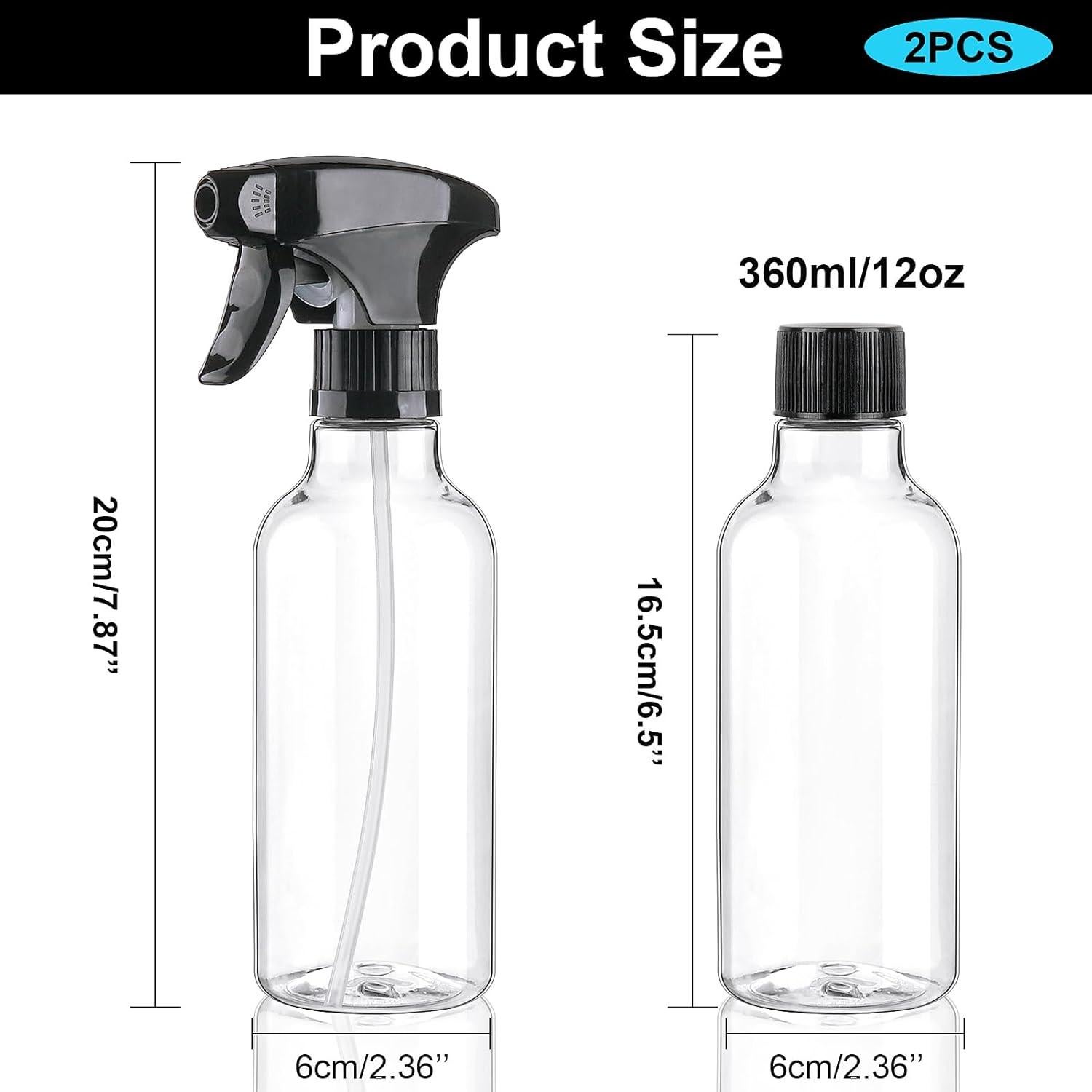 Botellas de Spray de Plástico Cosywell 360ml 2 Pack Reutilizables