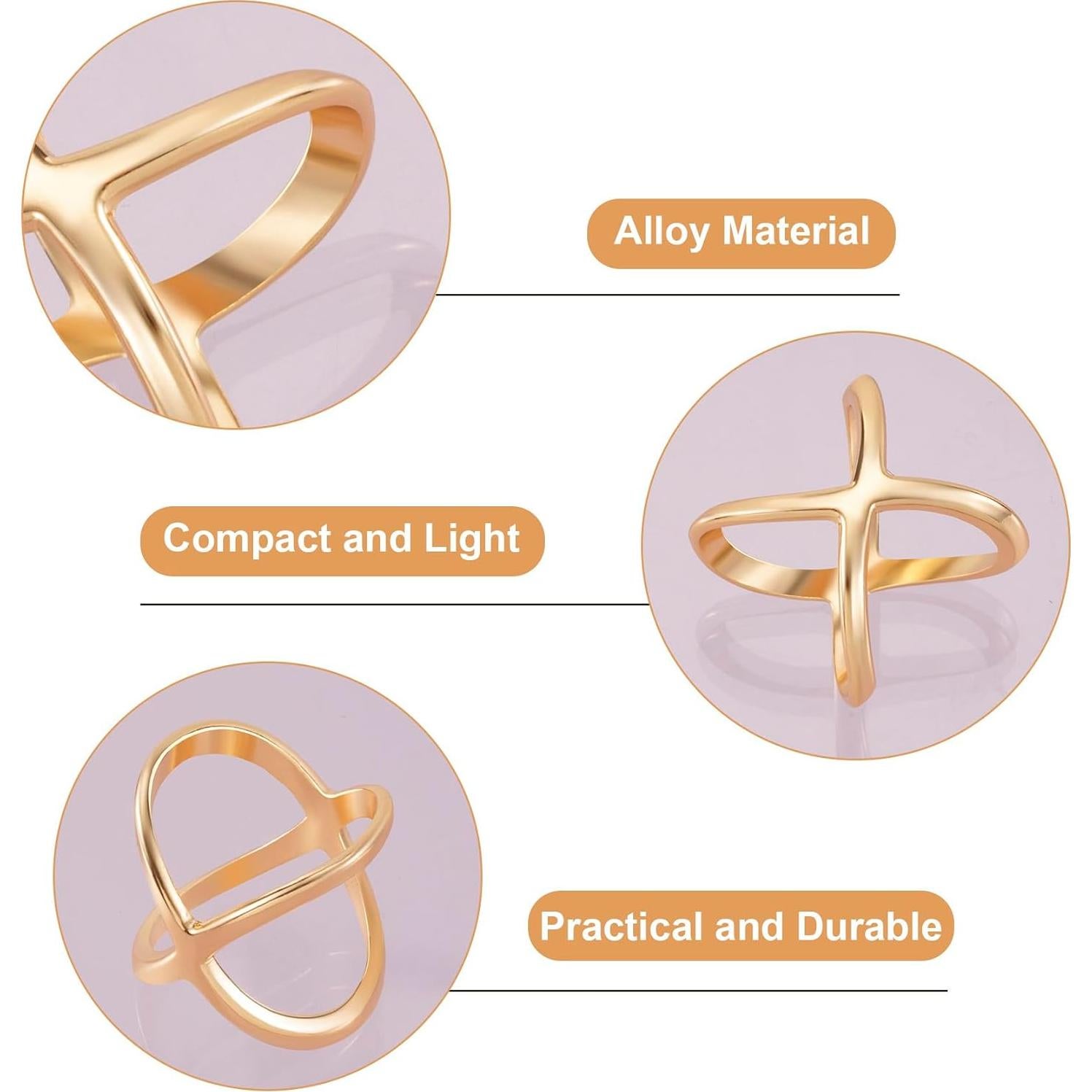 Anillos de Bufanda Joez Clips de Aleación en Oro y Plata