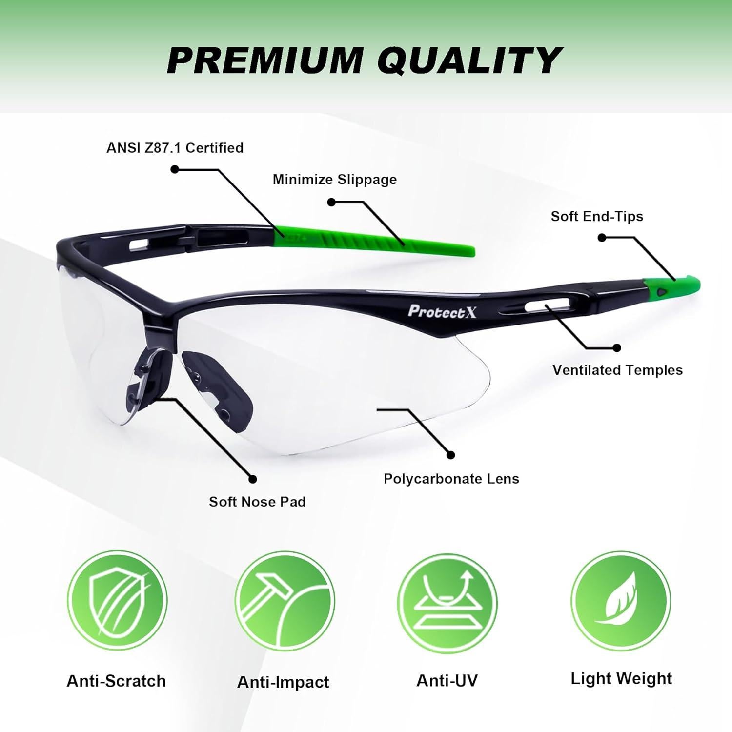 Gafas de Seguridad ProtectX Bifocales 2.5 Dioptrías UV