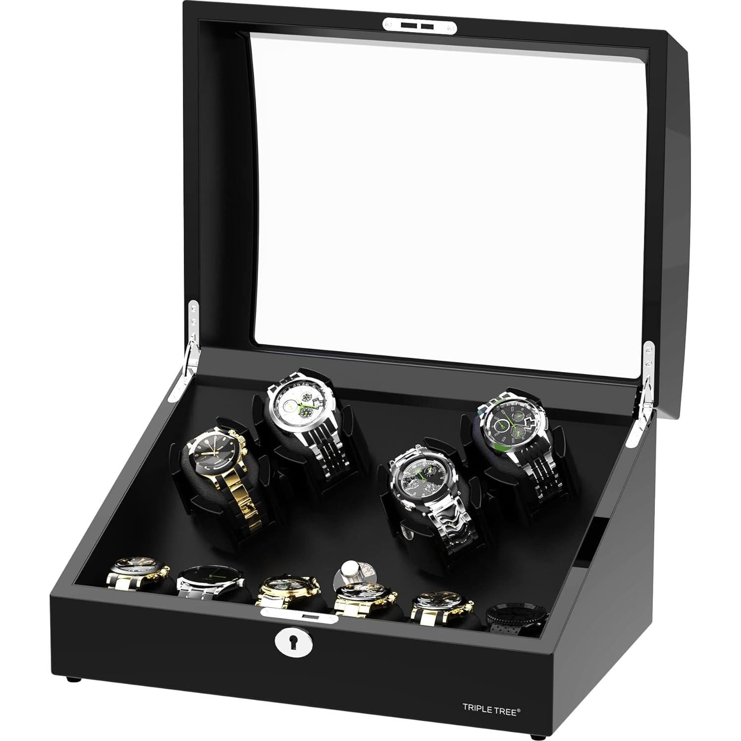 Reloj Winder TRIPLE TREE para 4 Relojes Automáticos y 6 Almacenamientos