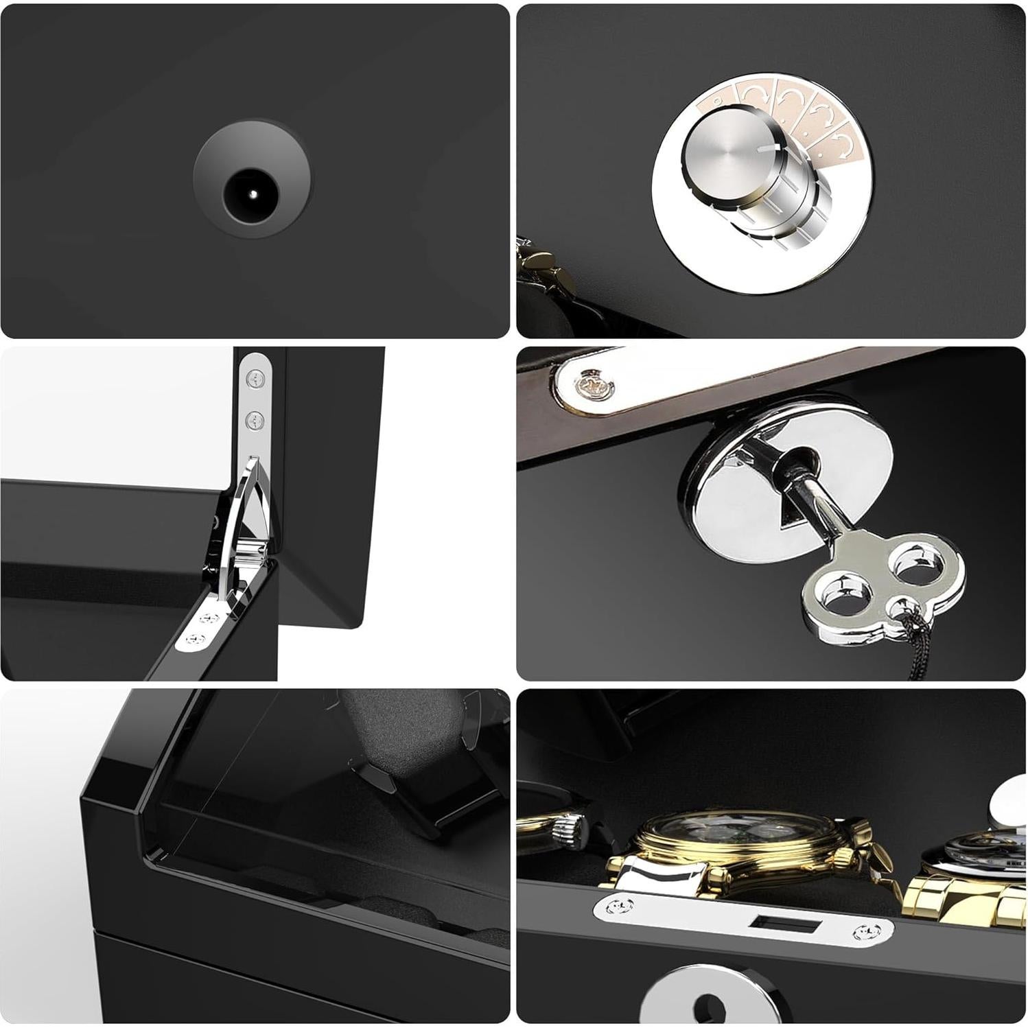 Reloj Winder TRIPLE TREE para 4 Relojes Automáticos y 6 Almacenamientos