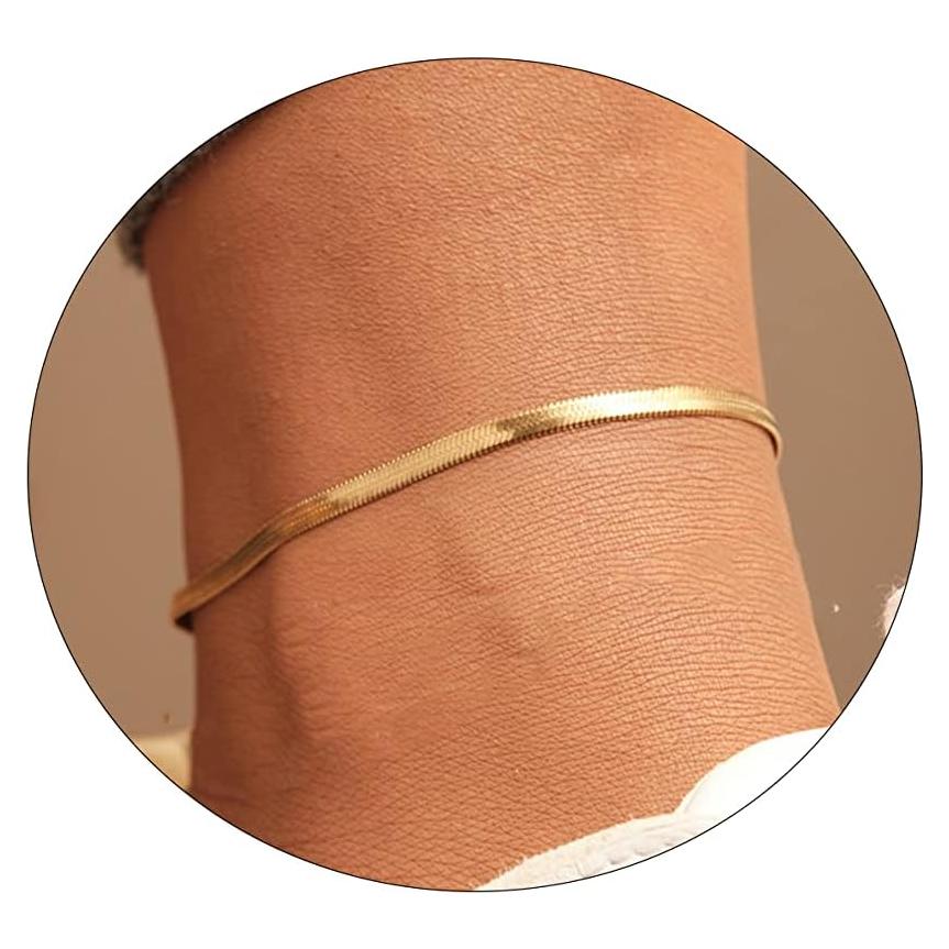 Tobillera Minimalista Foyjoey Oro 18K con Perlas 21.1 cm