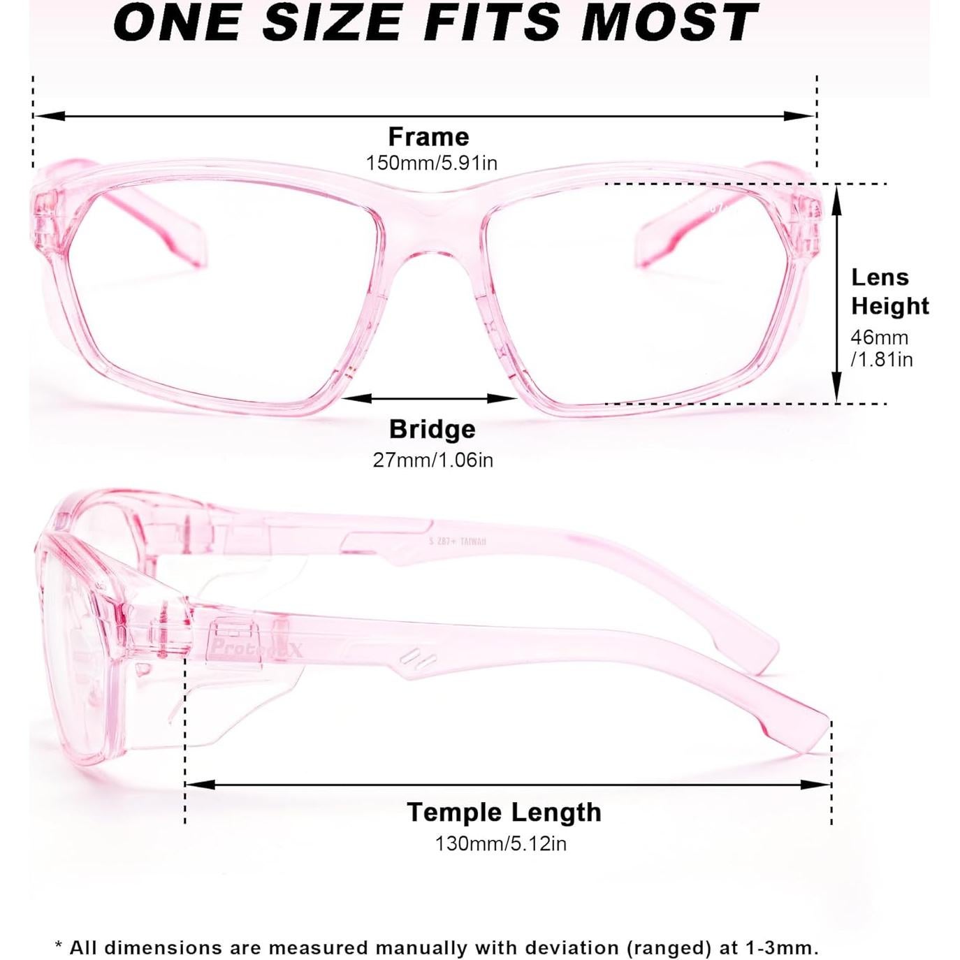 Gafas de Seguridad ProtectX Classic Rosa Antivaho y Arañazos