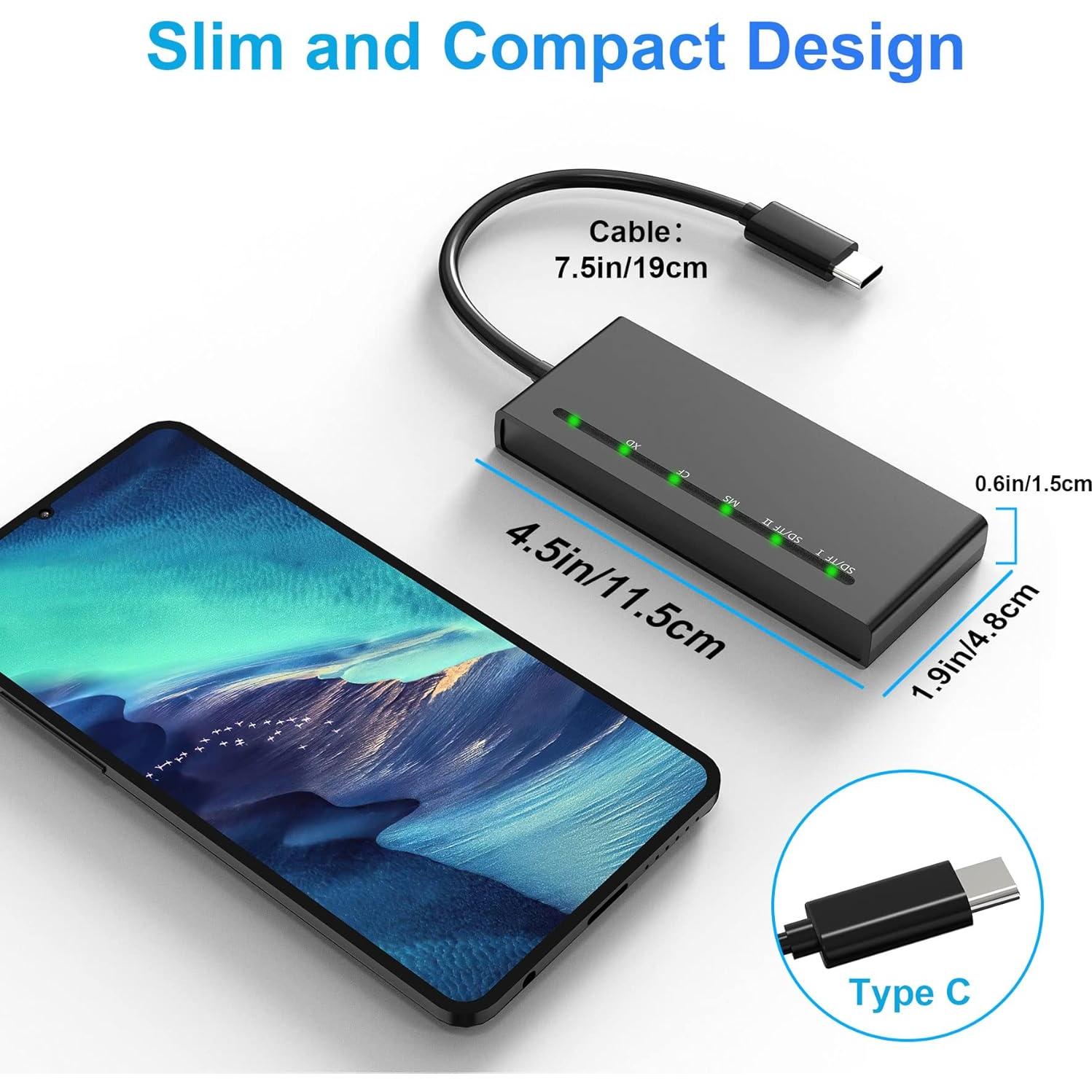 Lector de Tarjetas Multi USB C Yeemie Pro 7-en-1 5Gbps
