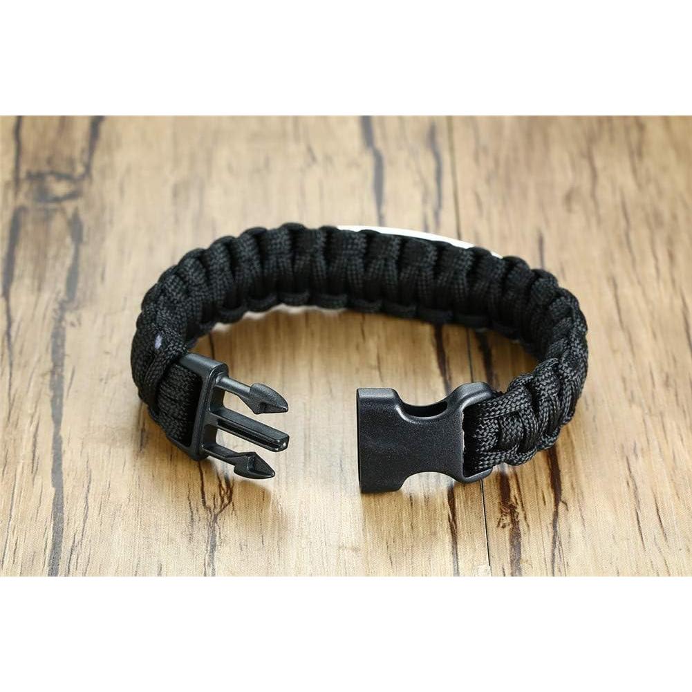 Pulsera de Supervivencia ZKXXJ Isaías para Hombres - Acero Inoxidable con Cruz