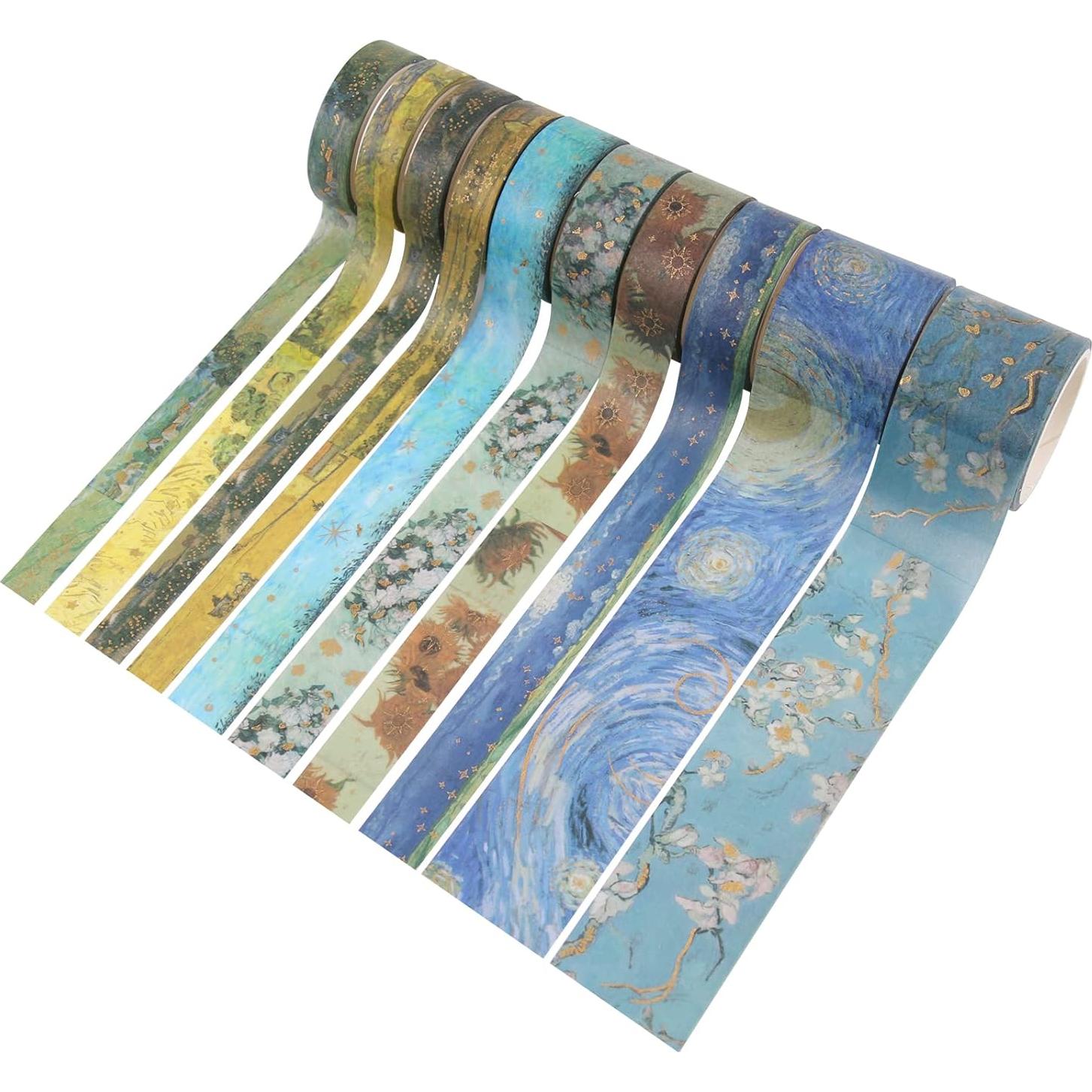 Cinta Washi Lychii Van Gogh Set 10 Rollos 10-30mm Vintage