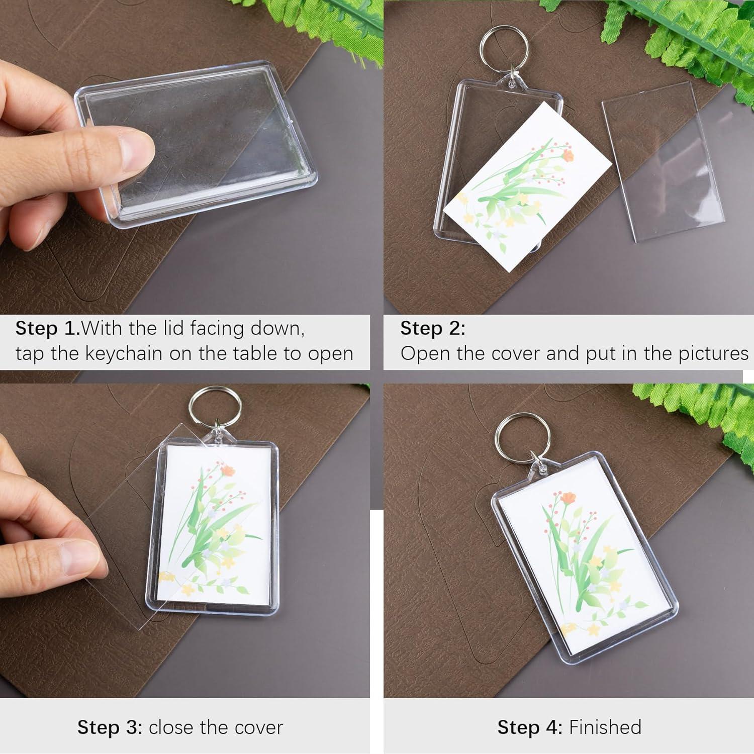 Llaveros de Foto Rectangulares Framendino 12 Piezas 5x7.5cm