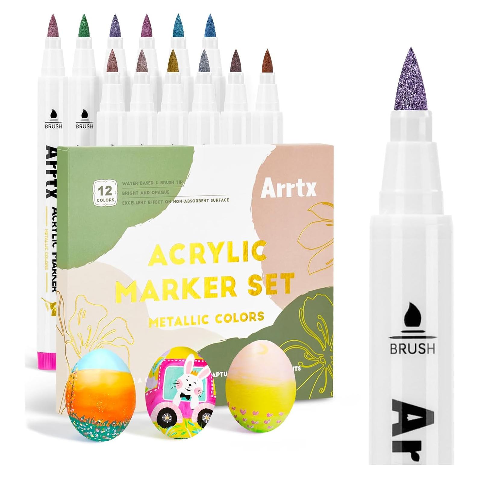 Marcadores de Pintura Acrílica Metálica Arrtx 12 Colores 0.5mm