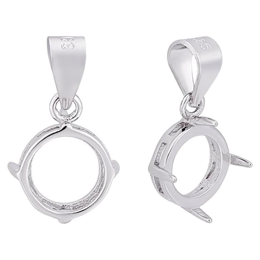 Encantos Colgantes de 925 Plata Esterlina UNICRAFTALE - 2 Pcs Redondo Plano