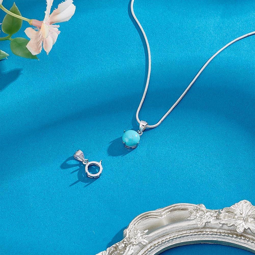 Encantos Colgantes de 925 Plata Esterlina UNICRAFTALE - 2 Pcs Redondo Plano