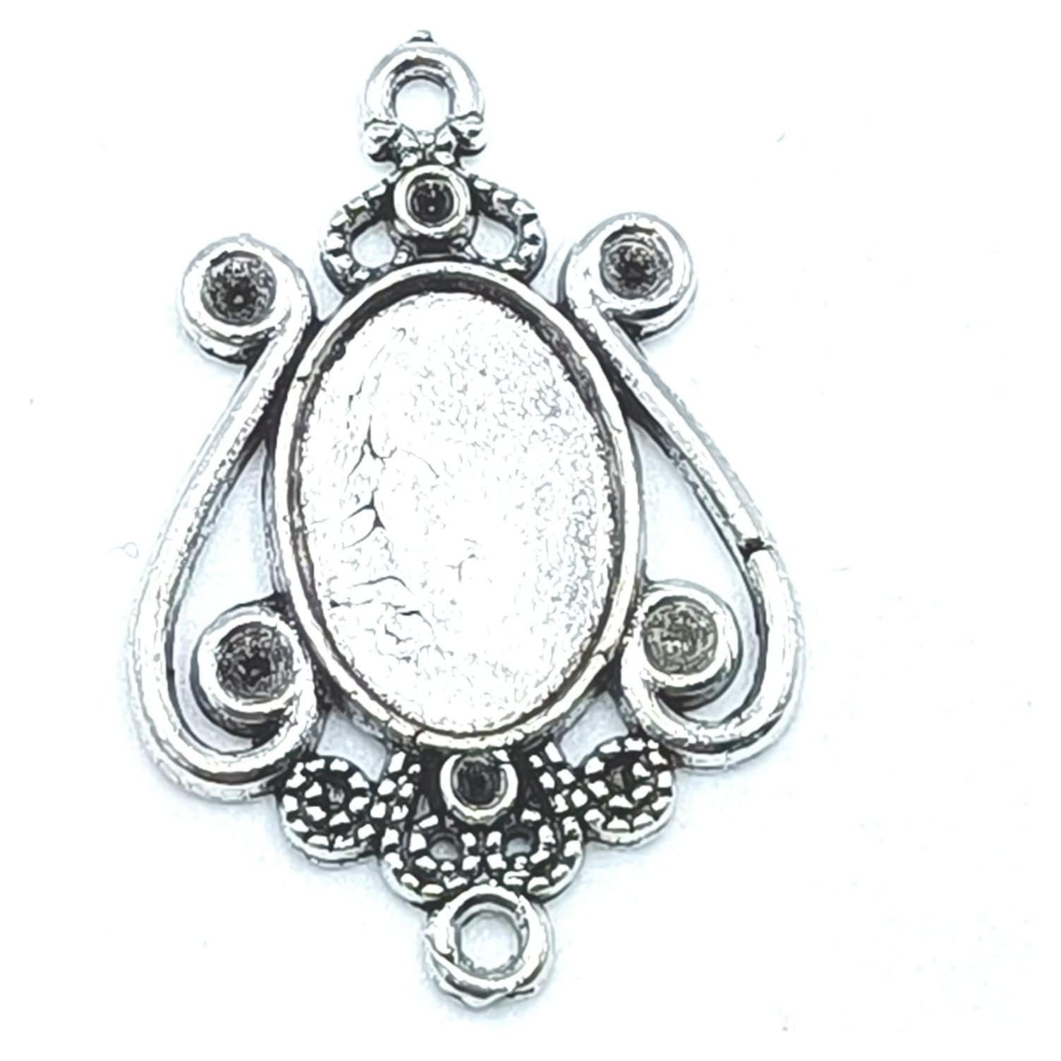 Encantos Raqueta de Tenis YOOGCORETT 50pcs Plata Antigua 23x10mm