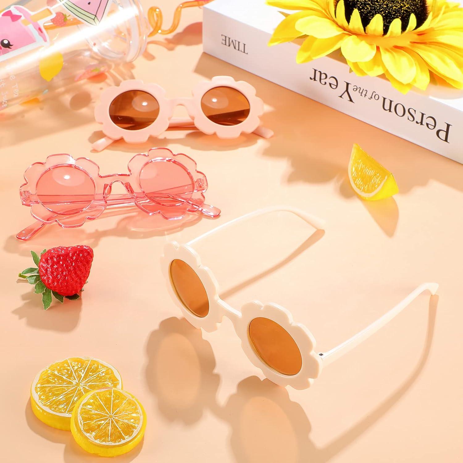 Gafas de sol redondas de flores Flutesan para niños - 3 piezas