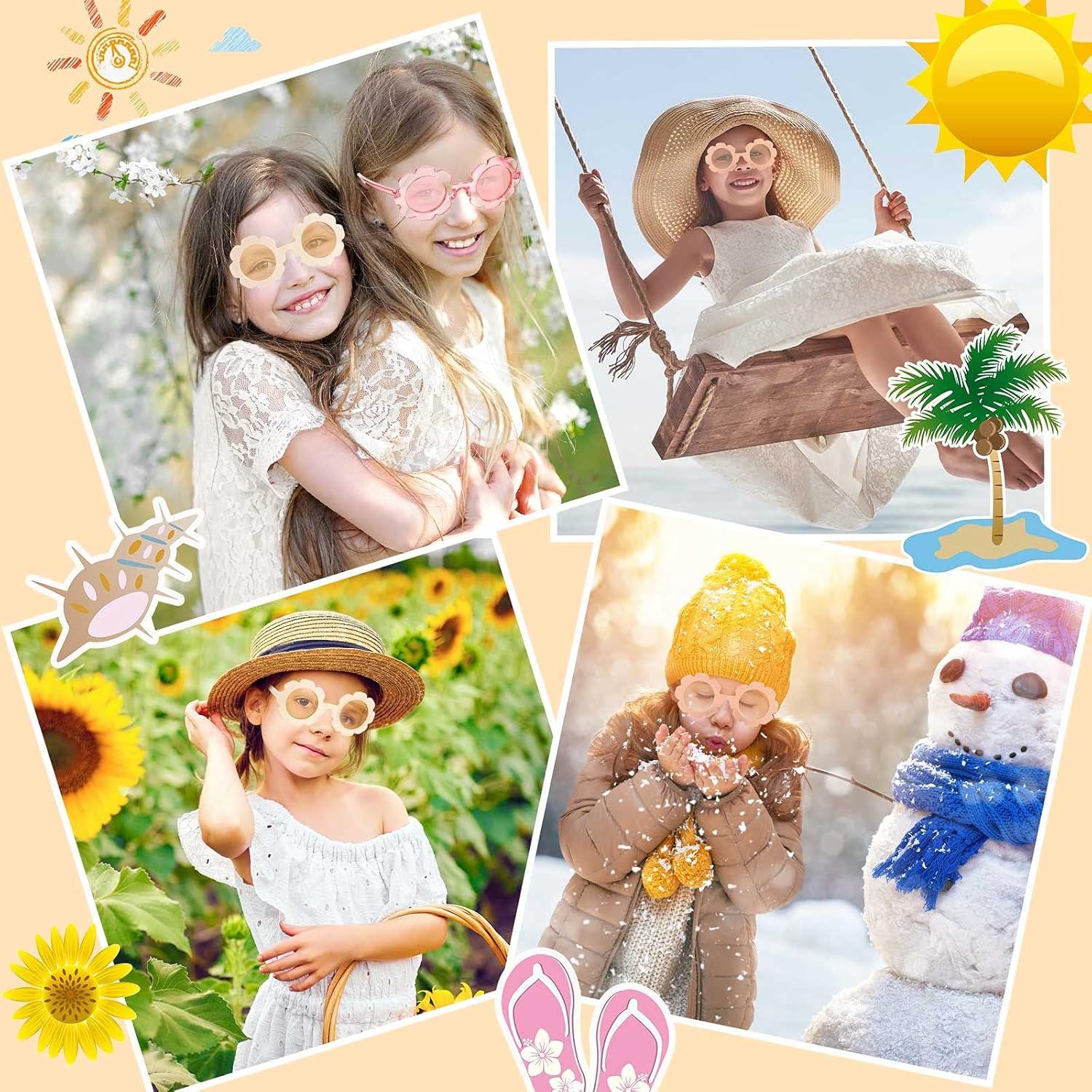 Gafas de sol redondas de flores Flutesan para niños - 3 piezas