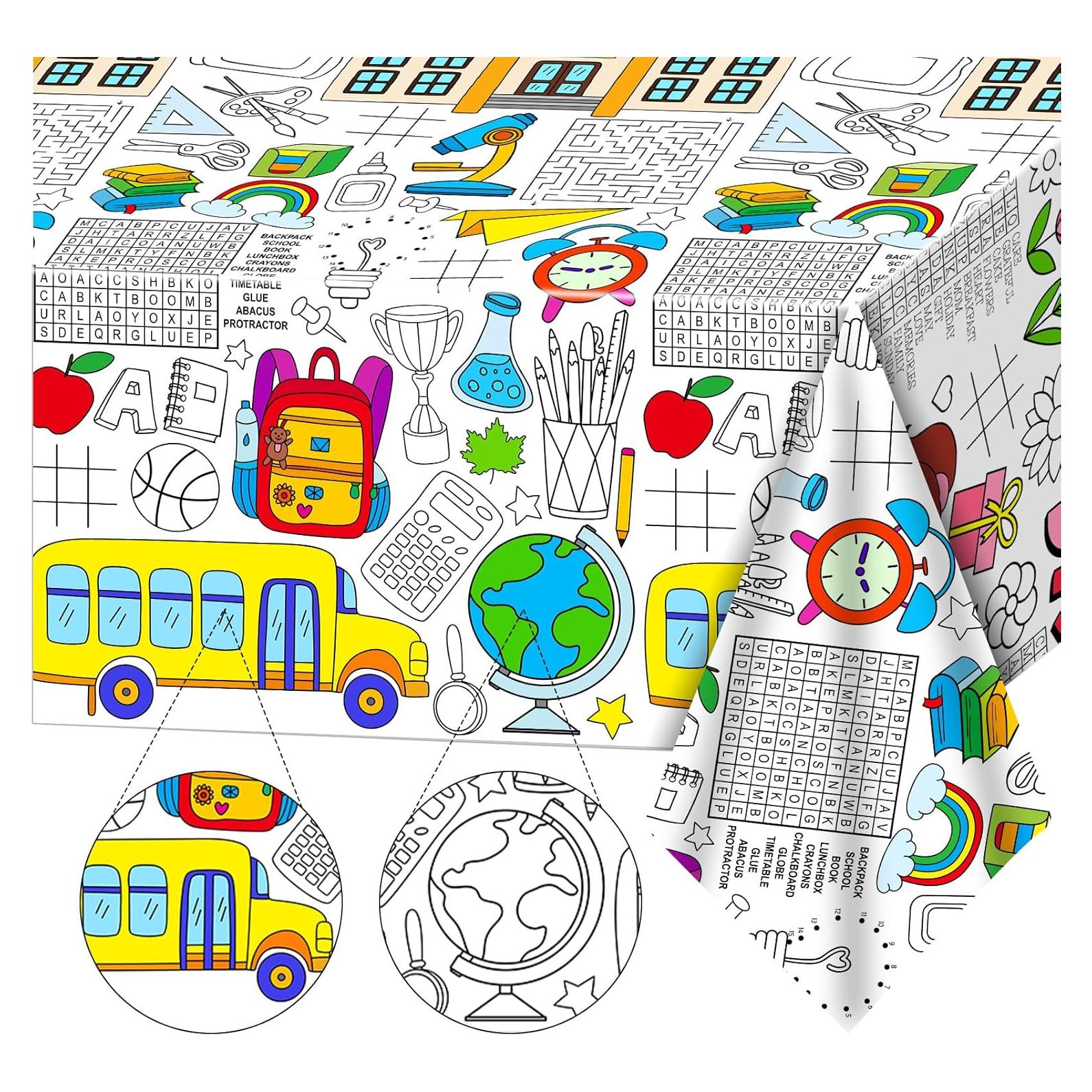 Póster Gigante para Colorear Qyeahkj Regreso a Clases 210x120cm