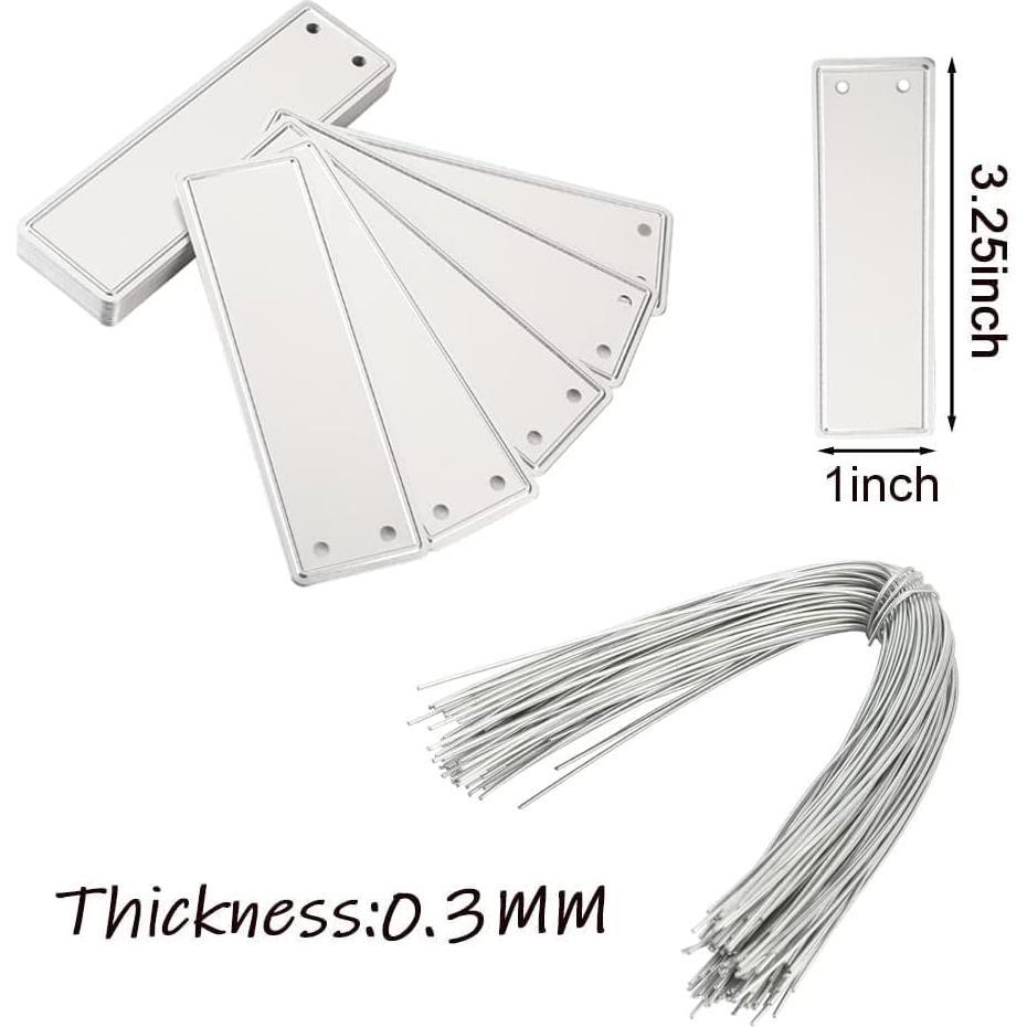 Etiquetas de Plantas de Aluminio TINSKY 50PCS Resistentes e Impermeables