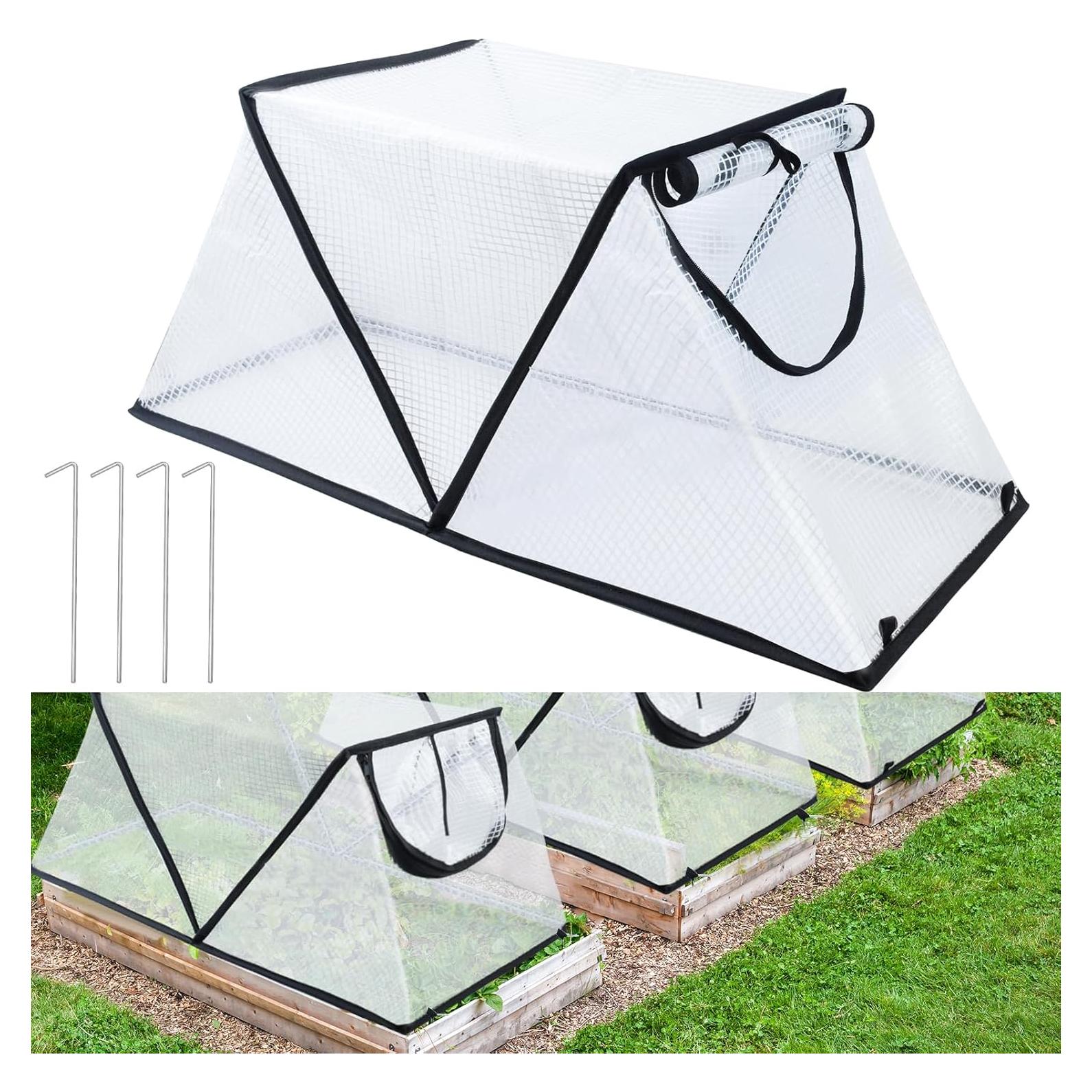 Cubierta de Jardín Elevada Plegable Mofuiry con Puerta Cremallera 79x35x43cm