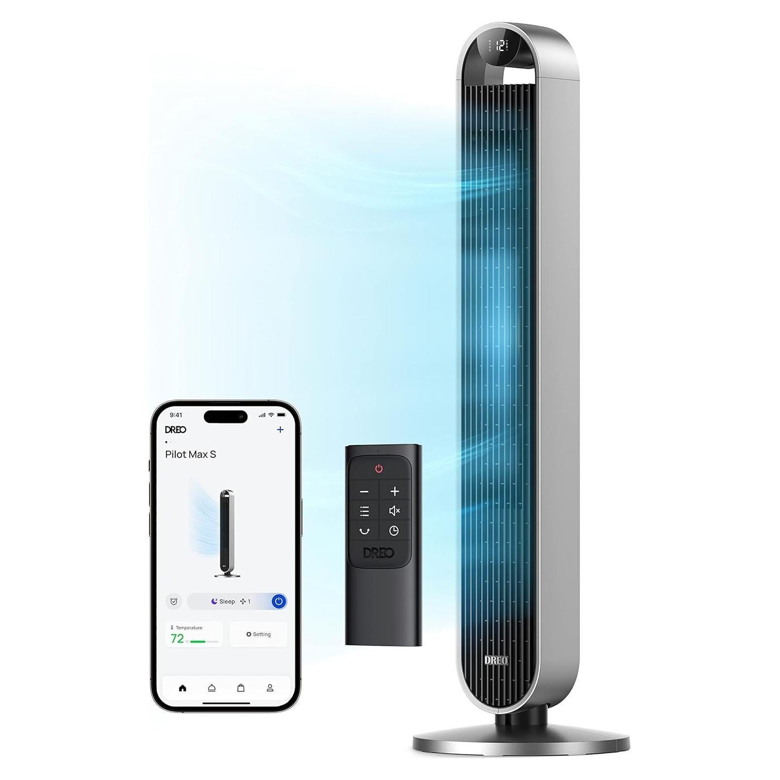 Ventilador de Torre Dreo Pilot Max 106 cm Silencioso 12 Velocidades