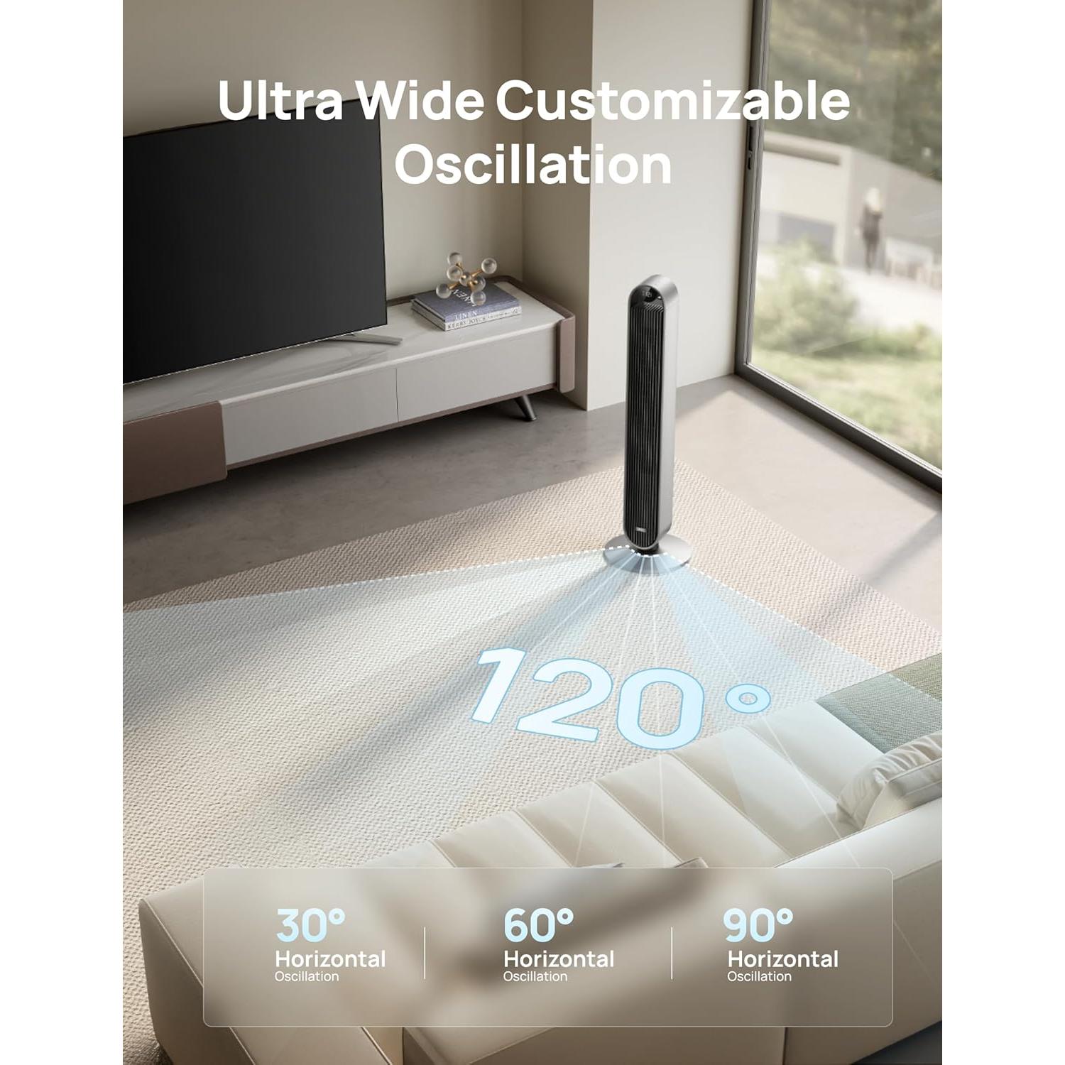 Ventilador de Torre Dreo Pilot Max 106 cm Silencioso 12 Velocidades