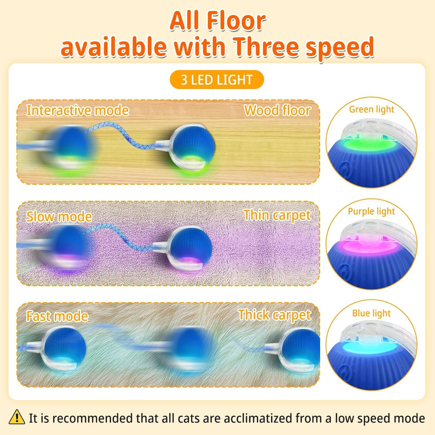 Juguete Interactivo para Gatos LEEHON CAT-BALL Azul 7.6x5.6cm